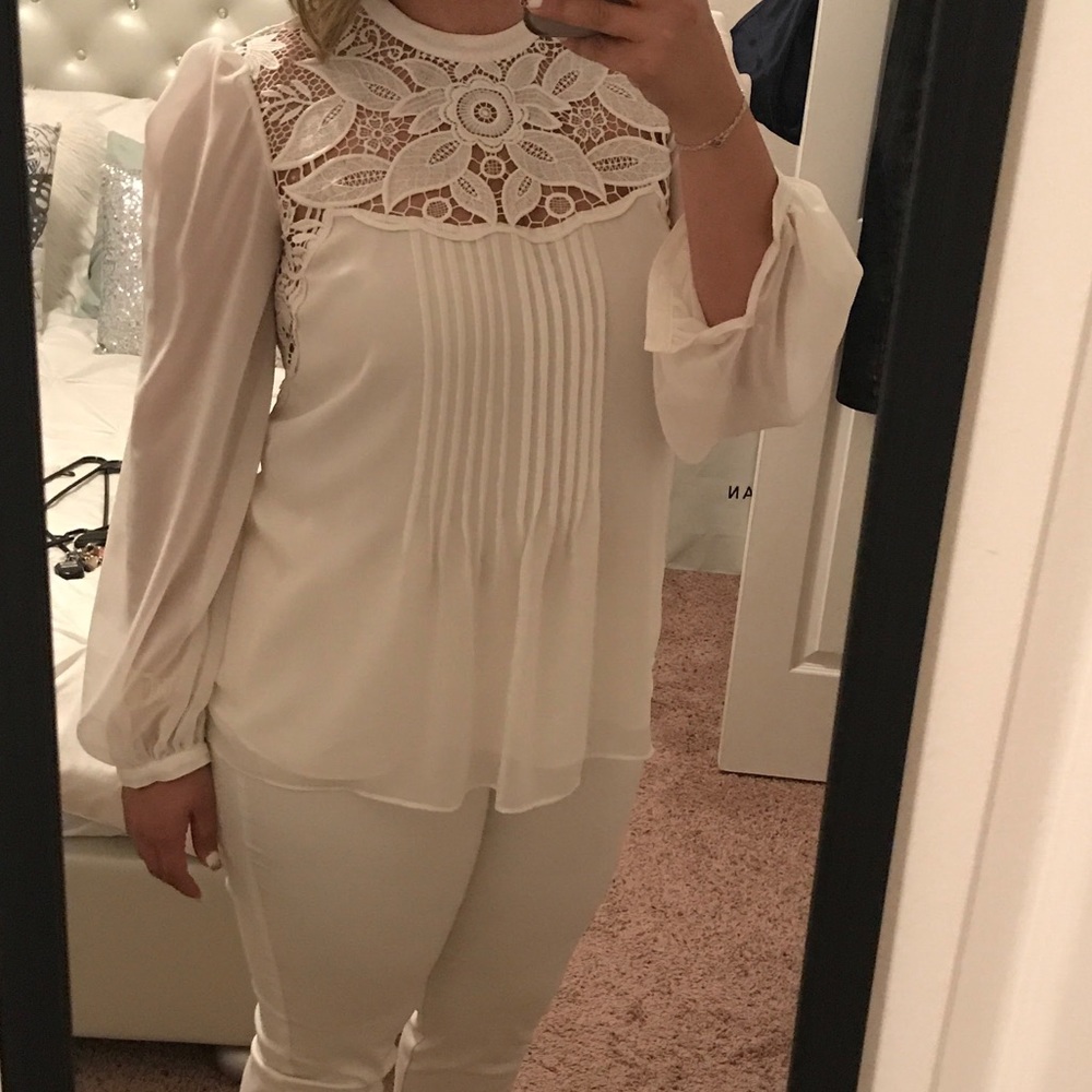 White Express open Back Blouse